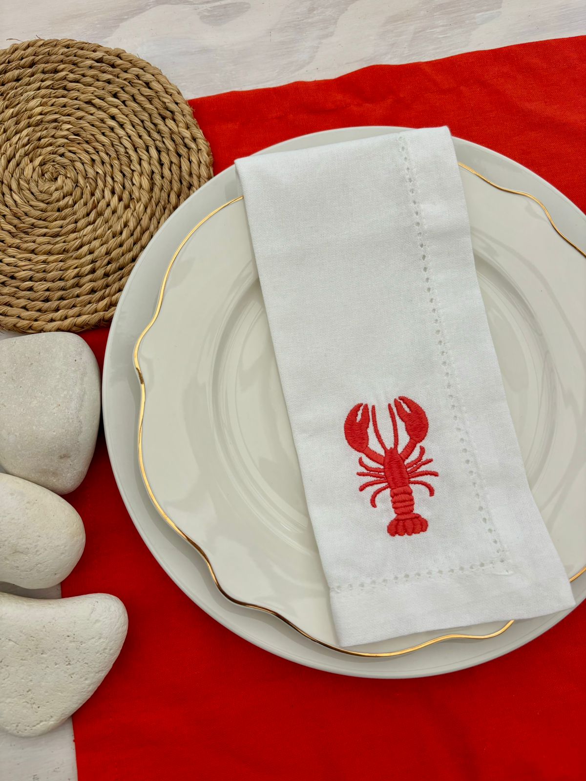Orange Lobster on White